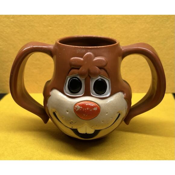 Vintage 1980s Nestle Quik Rabbit Bunny Cup With Ear Handles - Picture 1 of 8